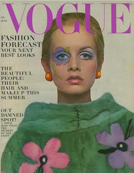 Twiggy on the cover of Vogue, 1967