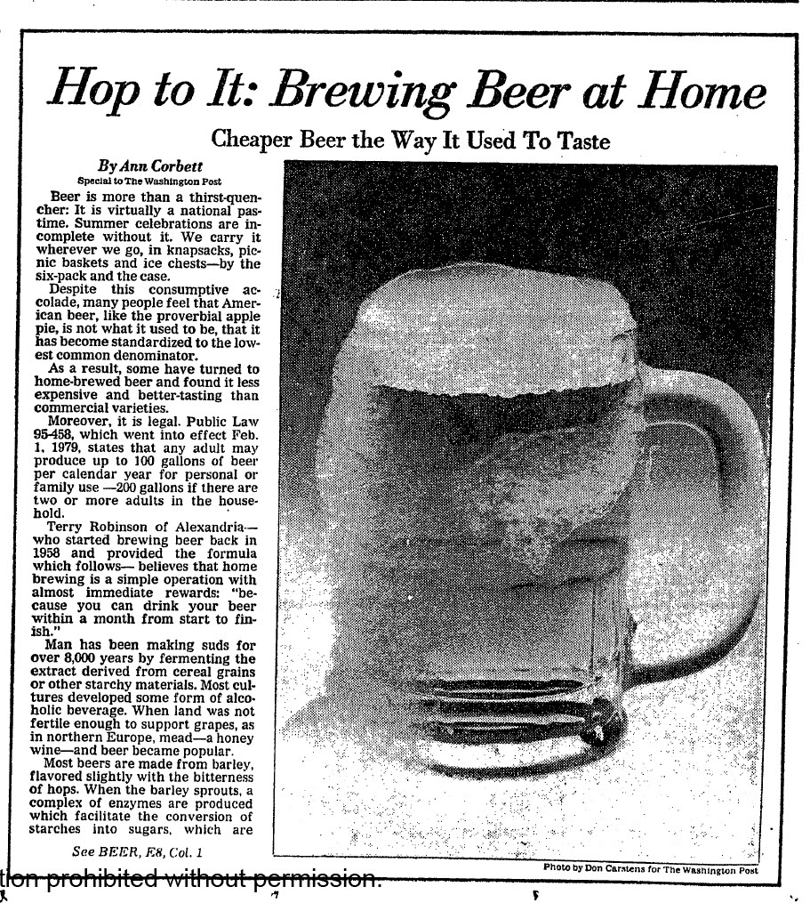 Instead of safeguarding his brewing secrets, Terry Robinson shared his recipe with the Washington Post, revealing a critical aspect of the Craft Beer Movement: the democratization of brewing knowledge.