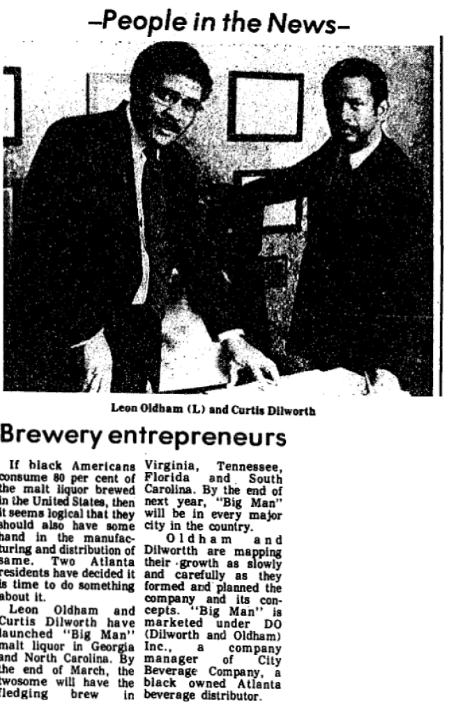 People in the News: Brewery Entrepreneurs, 1984, Mar. 10, Afro-American (1893-), 6. https://libproxy.unm.edu/login?url=https://www.proquest.com/newspapers/people-news/docview/532508386/se-2.