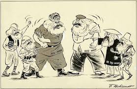 A political cartoon depicting the Sino-Soviet split, by Dutch artist Fritz Behrendt.