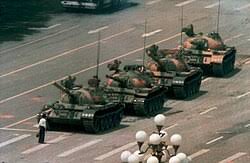 The famous image, captured by newscrew of Newsweek just after noon on June 5th, 1989.