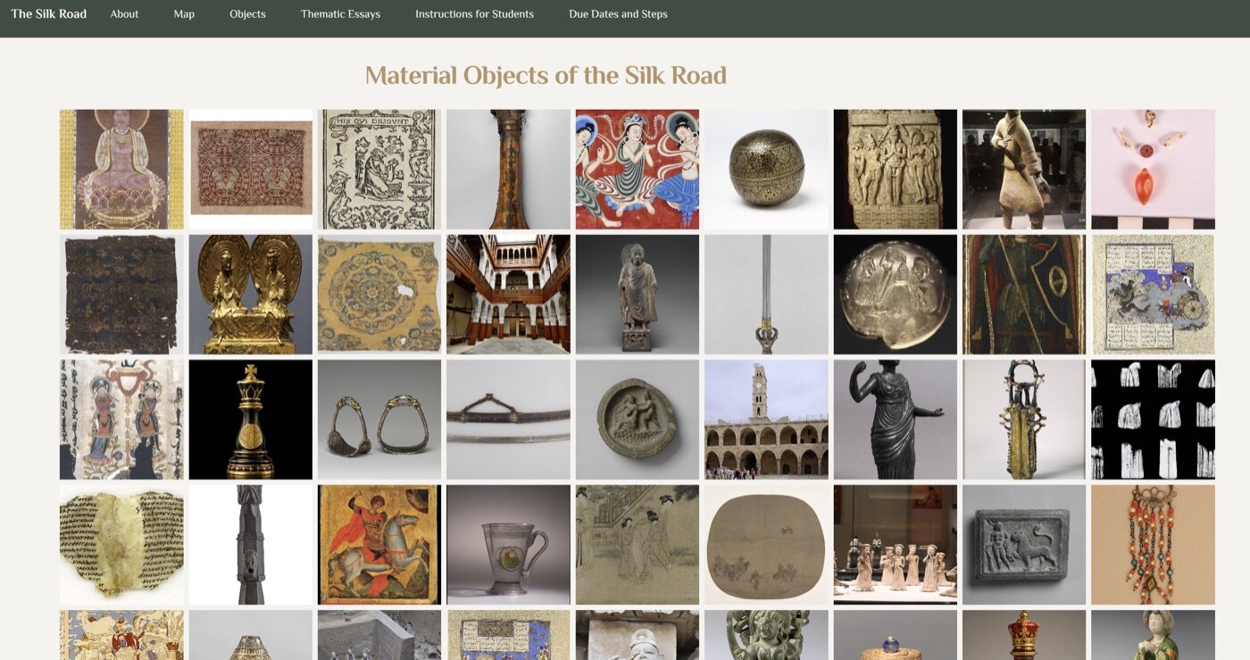 Material Objects of the Silk Road, a finished site of this shape